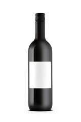 Red wine bottle with blank etiquette
