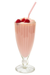 milkshake with raspberries