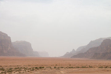 Upcoming sandstorm in Wadi Rum, Jordan