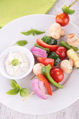 vegetables and dip