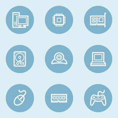 Computer web icons,  blue buttons