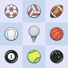 Colored vector sport balls