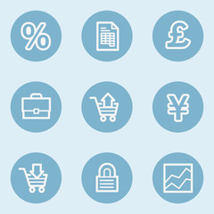 E-business web icons,  blue buttons