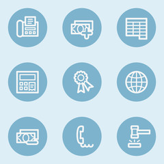 Finance web icon set 2,  blue buttons