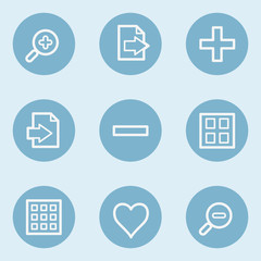 Image viewer web icon set 1,  blue buttons