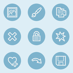 Image viewer web icon set 2,  blue buttons