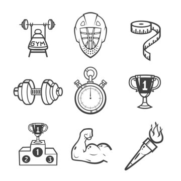 Collection of sport icons.