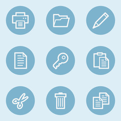 Document web icon set 1 ,  blue buttons