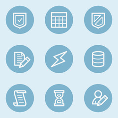 Database web icons,  blue buttons
