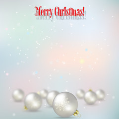 Abstract celebration background with White Christmas decorations