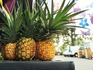 pineapple in Kailua Kona farmers market