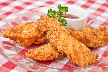 Fried chicken breasts