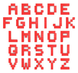 Alphabet 3d cubic red