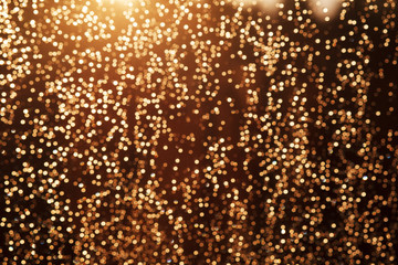 Glitter festive christmas lights background. light and gold