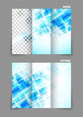 digital tri-fold brochure with squares