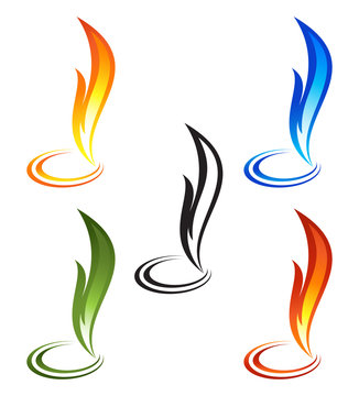 Set of fire icons