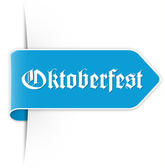 Langer blauweißer Sticker Pfeil – Oktoberfest