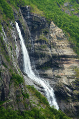 Fototapeta na wymiar waterfall fjord