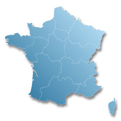 3ème carte des nouvelles régions françaises