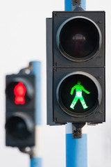 Two traffic lights for pedestrians