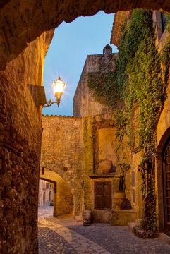 Famous medieval Town Pals, Costa Brava, Spain.