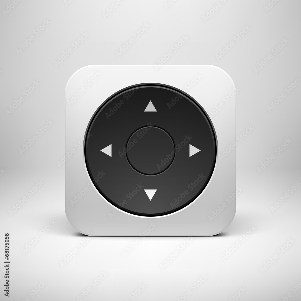 Aufkleber white abstract joystick app icon button template