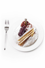 Tiramisu Cake In White Background
