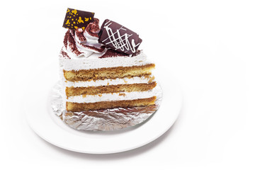 Tiramisu Cake In White Background