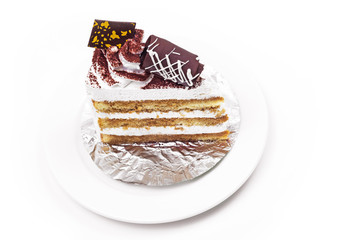 Tiramisu Cake In White Background