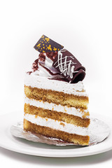 Tiramisu Cake In White Background