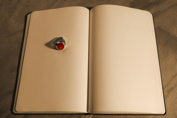 Ring on an open book
