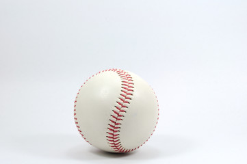 Single baseball on white background.