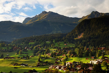 Fototapeta na wymiar Grindelwald Village in Berner Oberland, Switzerland