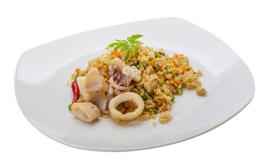 Fried rice with calamari