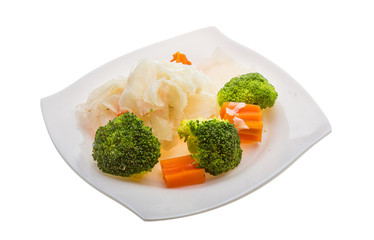 Boiled cabbage and broccoli