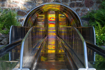 big metal children slides