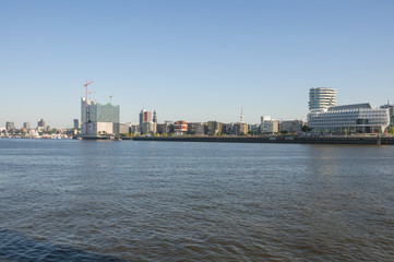 Naklejka premium Hamburg HafenCity with the Elbe Philharmonic Hall