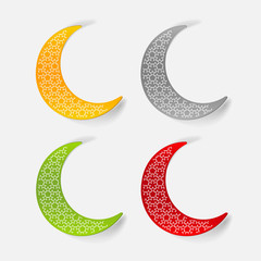 realistic design element: moon