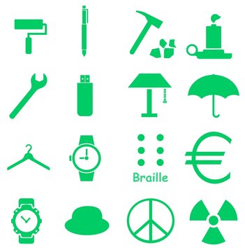 Bricolage, accessoire, symboles en 16 icônes