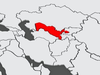 Obraz premium Map of worlds. Uzbekistan.