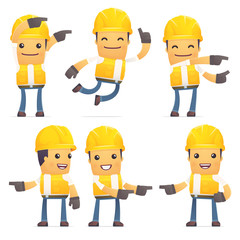 set of contractor character in different poses