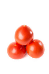 red tomatoes on white background