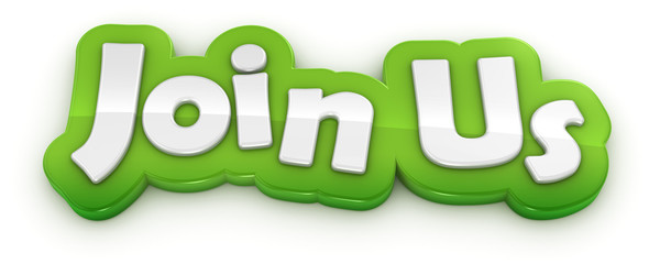 Fototapeta premium join us text banner on white background