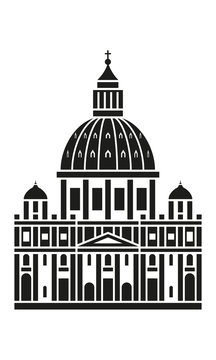black and white st. peter's basilica clip art preview