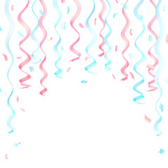 Confetti and serpentine composition isolated