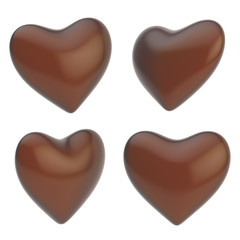 Glossy heart shape isolated