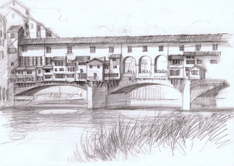 Ponte Vecchio, historical bridge in Florence, Italy