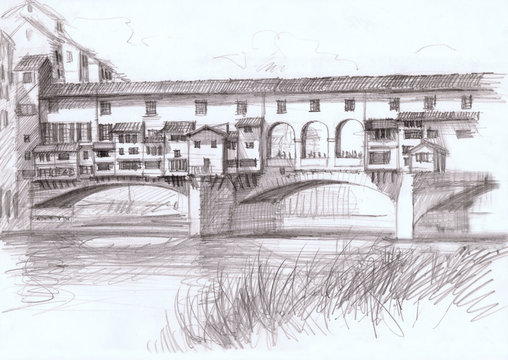 Ponte Vecchio, historical bridge in Florence, Italy