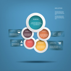 Round white infographic elements
