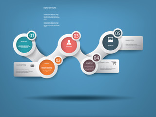 Round white infographic elements